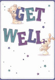 This ever-cheerful get well card glows with warmth and optimism-a vision that mirrors Cranham's neighbourly heart. Two lovable characters-a snuggly teddy bear and an attentive puppy-seem to leap joyously from the card, each joyfully engaged in holding up the phrase 'Get Well.' Indigo and teal hues bring a lively vibrancy to the oversized, welcoming letters, which feel almost tangible against a soft, creamy backdrop-a scene reminiscent of sun-dappled mornings by Cranham Common. Scattered stars in varying shades of blue and purple twinkle and pirouette across the scene, lending a touch of whimsy that suggests hope's constant presence. The illustrated fur of the bear and the puppy looks so invitingly plush you can nearly imagine their comforting embrace. This card, like a lovingly prepared bouquet from Cranham Florist, carries not just well wishes but a genuine message of support and compassion, perfect for delivering comfort to someone cherished within our Cranham community.